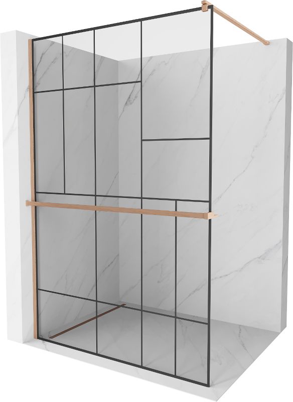 Ścianka prysznicowa Mexen Kioto+ czarny wzór 70 x 200 cm 800-070-121-65-781 szt.