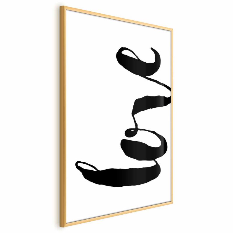 Plakat Artgeist Czarne Love 40x60 cm z ramą złotą 1 szt