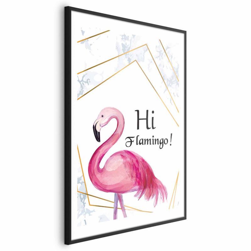 Plakat Artgeist Hi flamingo 60x90 cm z ramą czarną 1 szt