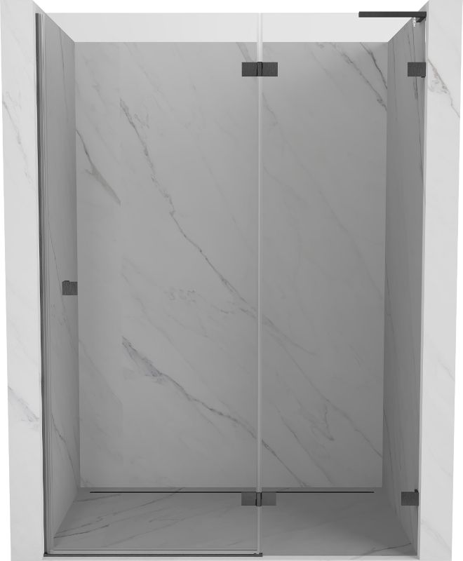Drzwi prysznicowe uchylne Mexen Lunar L transparentne gun gray 140x200 cm 1 szt.