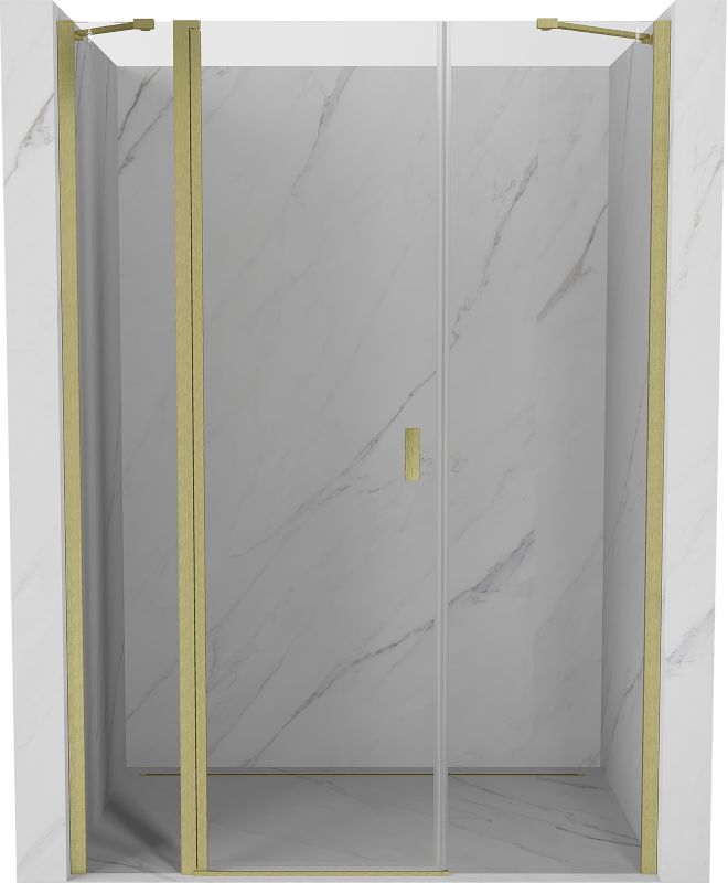 Drzwi prysznicowe uchylne Mexen Mist złoty szczotkowany 155 cm x 200 cm 1 szt