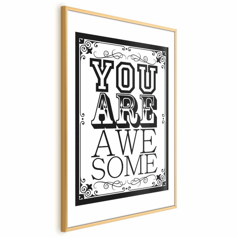 Plakat Artgeist You are awesome 60x90 cm z ramą złotą 1 szt