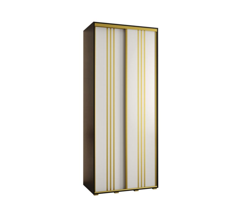 Szafa przesuwna Abiks DAVOS 6 wysoka szer.100cm gł.45cm czarny/biały/złoty 1szt.