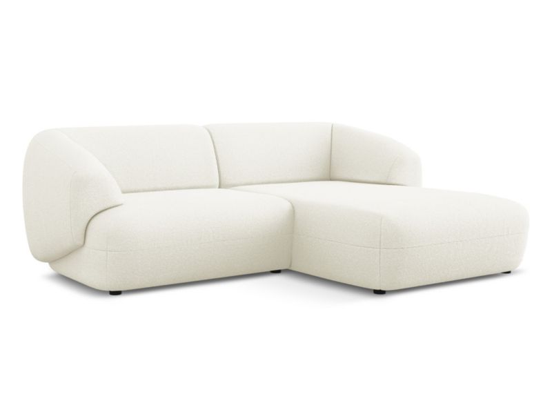 Narożnik prawostronny Makamii Moana z tkaniny bouclé 230x98 cm biały 1 szt.