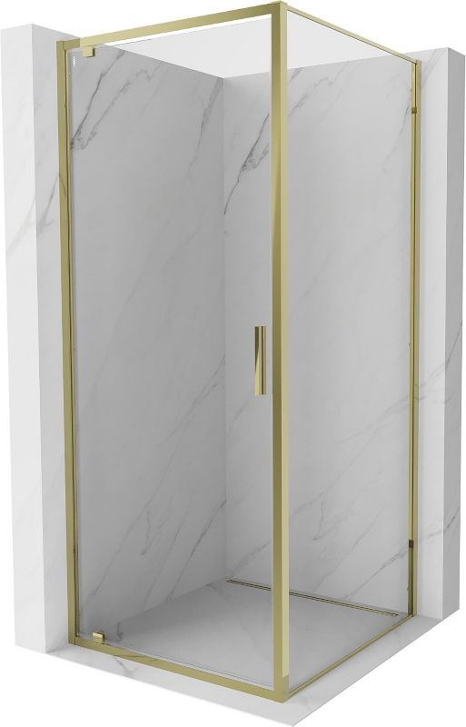 Kabina prysznicowa Mexen Exo uchylna 100 x 100 cm transparent złota 1 szt.