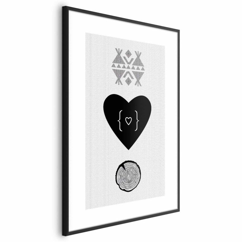 Plakat Artgeist Serce i pień 29,7x42 cm z ramą czarną 1 szt