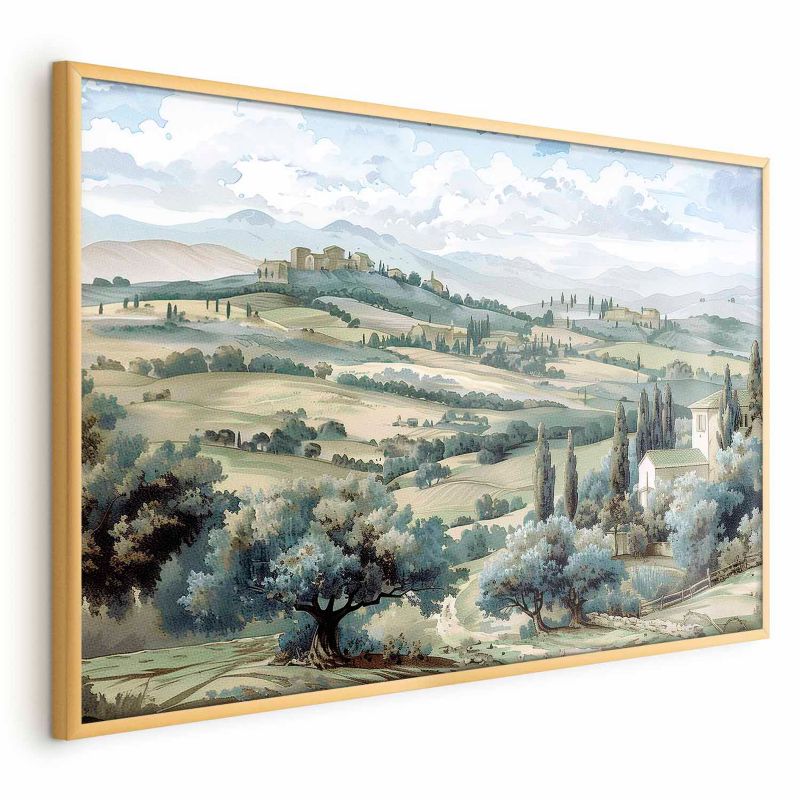 Plakat Artgeist Pejzaż z polami 42x29,7 cm z ramą złotą 1 szt