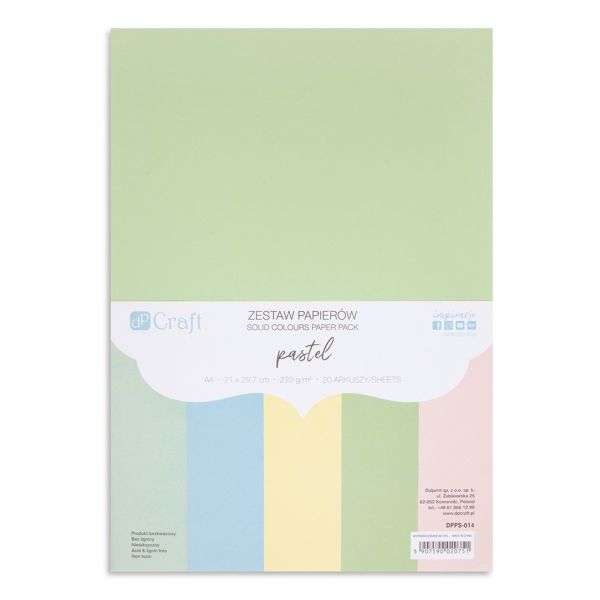ZESTAW PAP 220G PASTELS A4 20