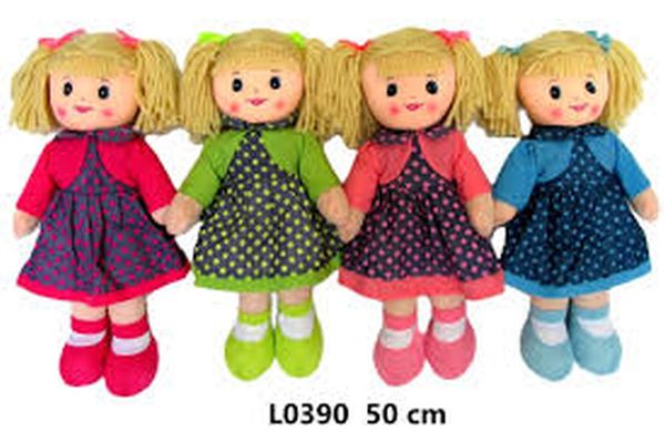 LALKA szmacianka 4 wzory 50 CM MIX 165381
