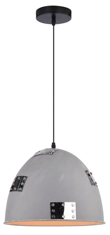Lampa sufitowa wisząca 1X60W E27 szary + chrom PATCH