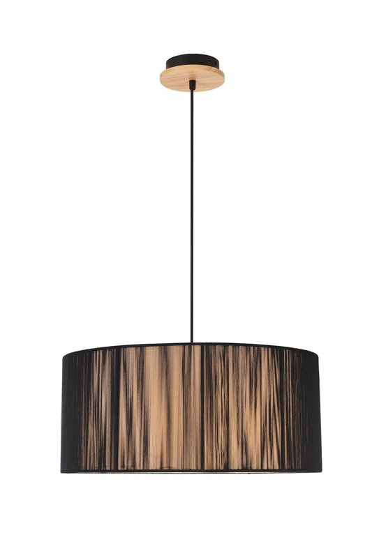 Lampa wisząca czarna drewniana 45cm Kioto Ledea