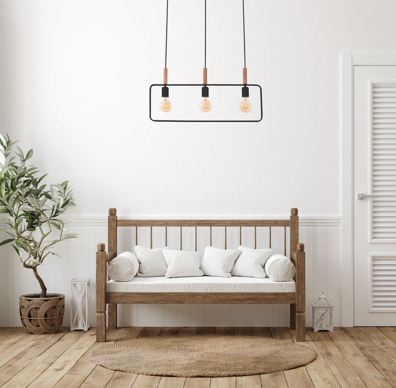 Lampa wisząca czarna regulowana wysokość 3x60W E27 Frame