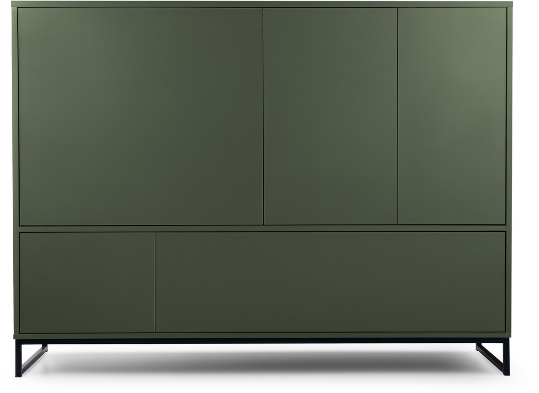 Pojemna elegancka komoda 160 cm do salonu zielona GENEWA