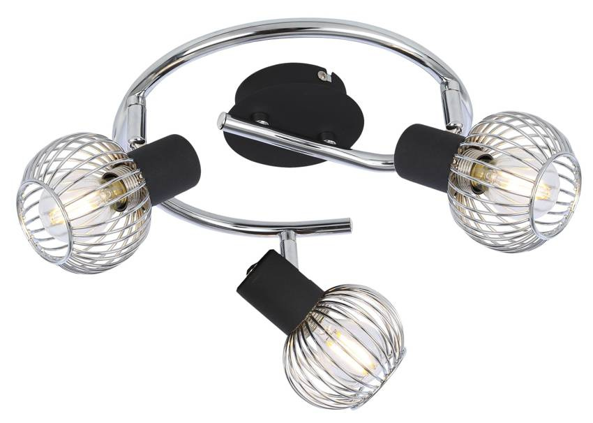 Lampa sufitowa spirala 3X40W E14 czarny/chrom OSLOK