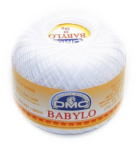 DMC babylo 20 kol. B5200 śnieżna biel 100gr/733mb