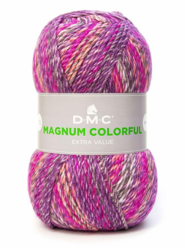 włóczka DMC MAGNUM COLORFUL kol. 010 różowo-fioletowo-pomarańczowa