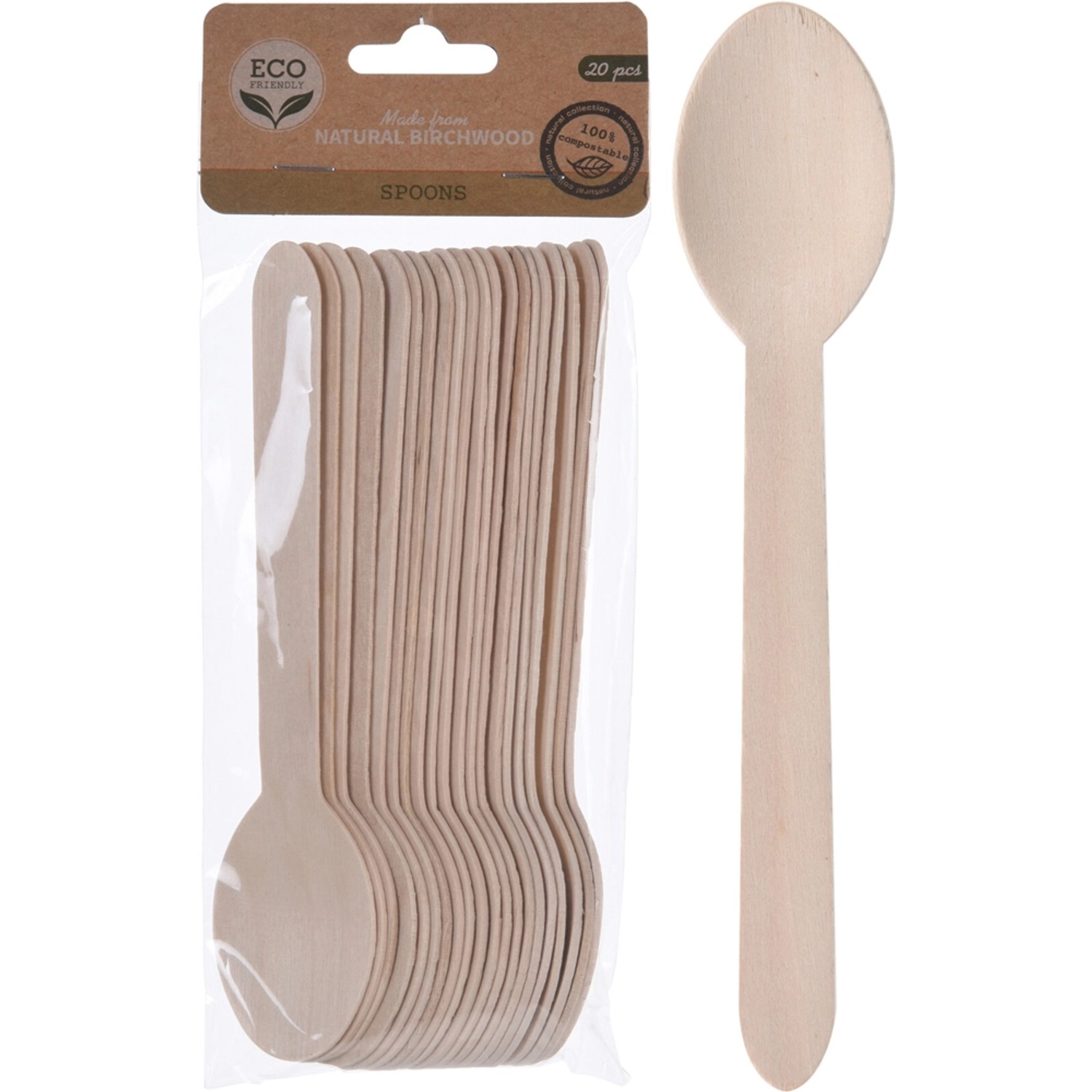 Łyżka drewniana set 20szt.