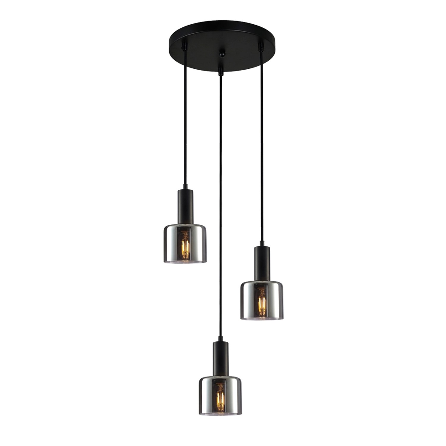 Italux Lampa wisząca SANTIA śr.12cm czarna 3xE27