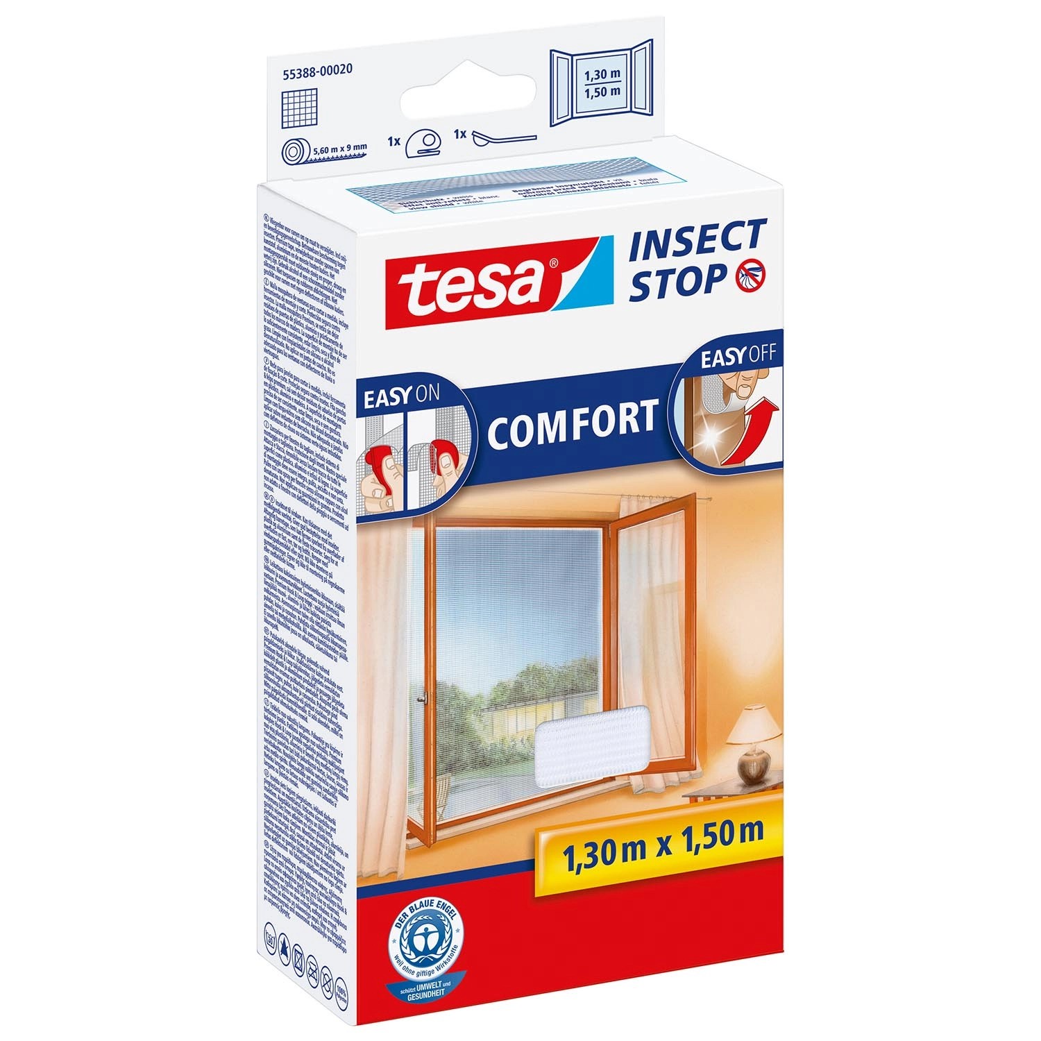 Tesa Moskitiera okienna Comfort biała - 130 x 150 cm