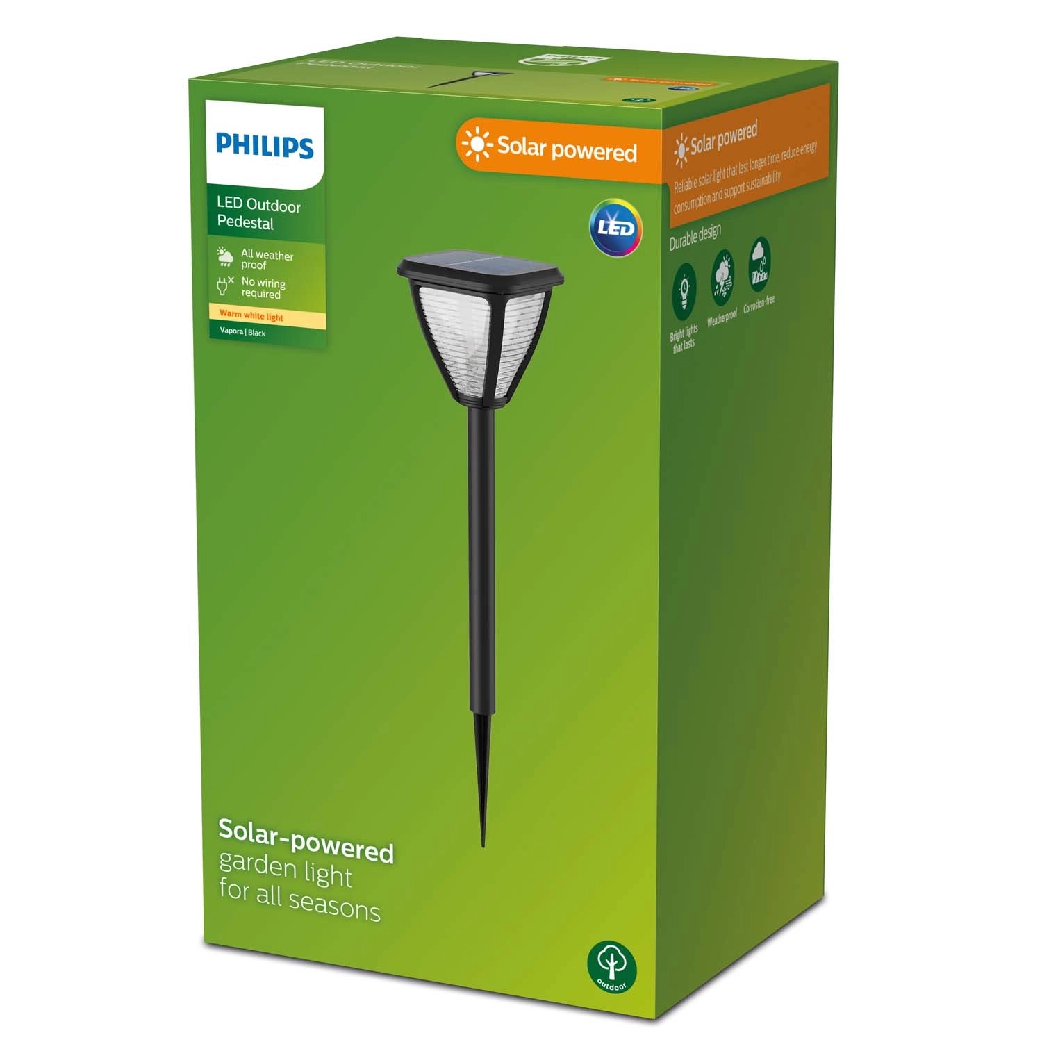 Oprawa solarna słupek Philips Vapora 2700K 1,5W 200lm IP44 czarna