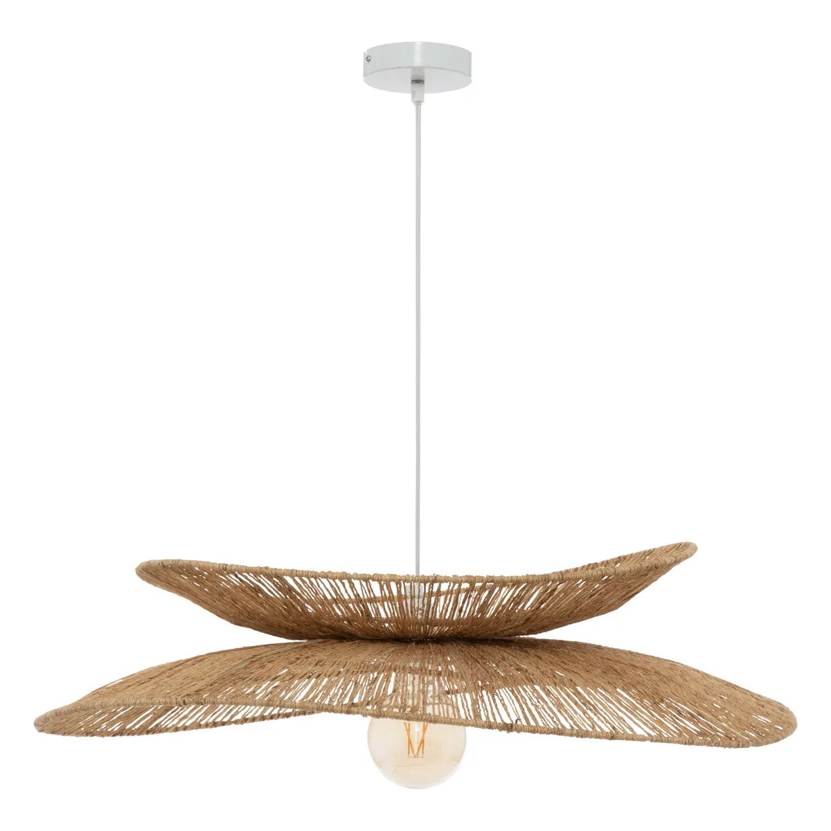 Lampa wisząca "Alara" beżowa juta 69cm DB