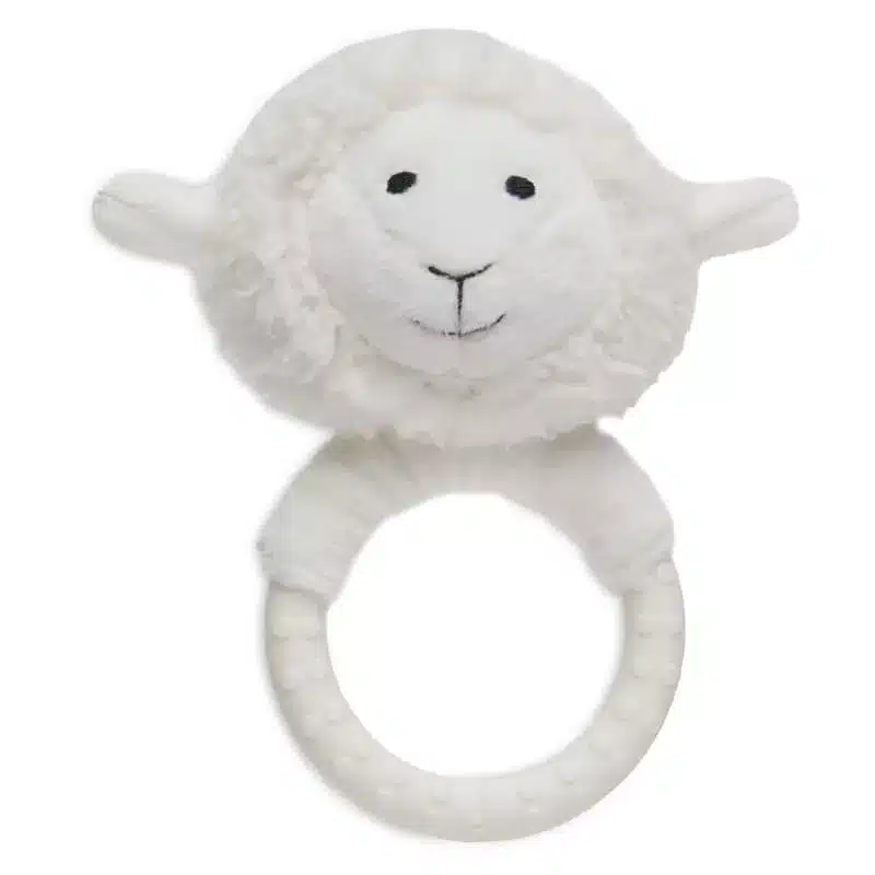 Jollein - Grzechotka miękka z gryzakiem silikonowym Rattle Lamb BBTB
