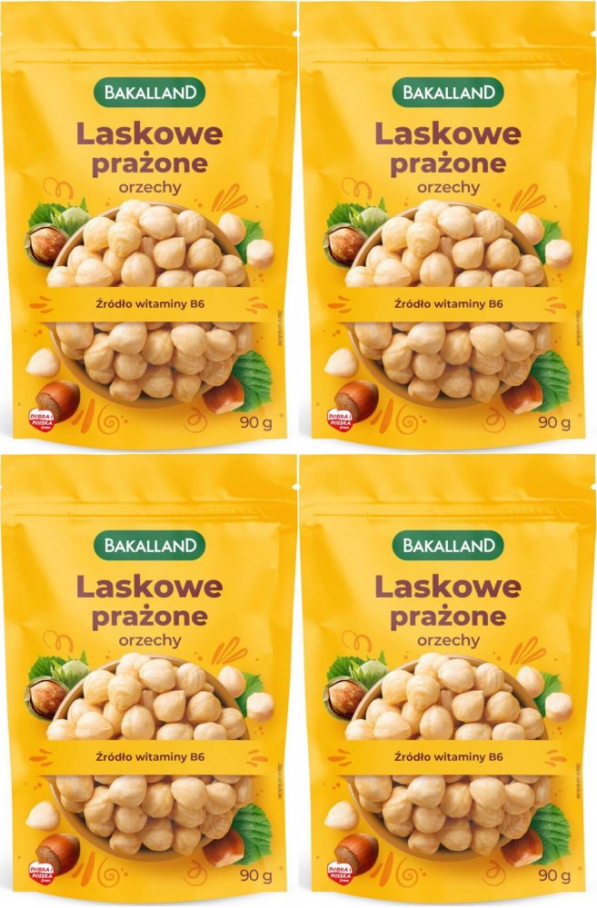 4x Orzechy laskowe prażone Bakalland, 90g