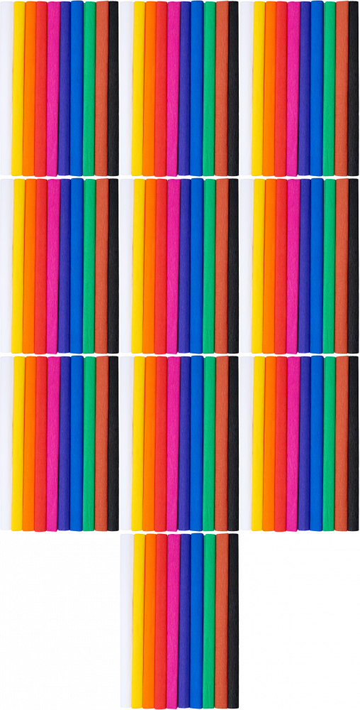 10x Bibuła marszczona TOP 2000 Creatino, 50x200cm, 10 sztuk, mix kolorów klasycznych