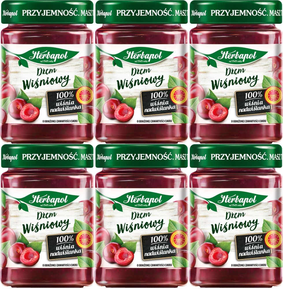 6x Dżem Herbapol, wiśniowy, niskosłodzony, 280g