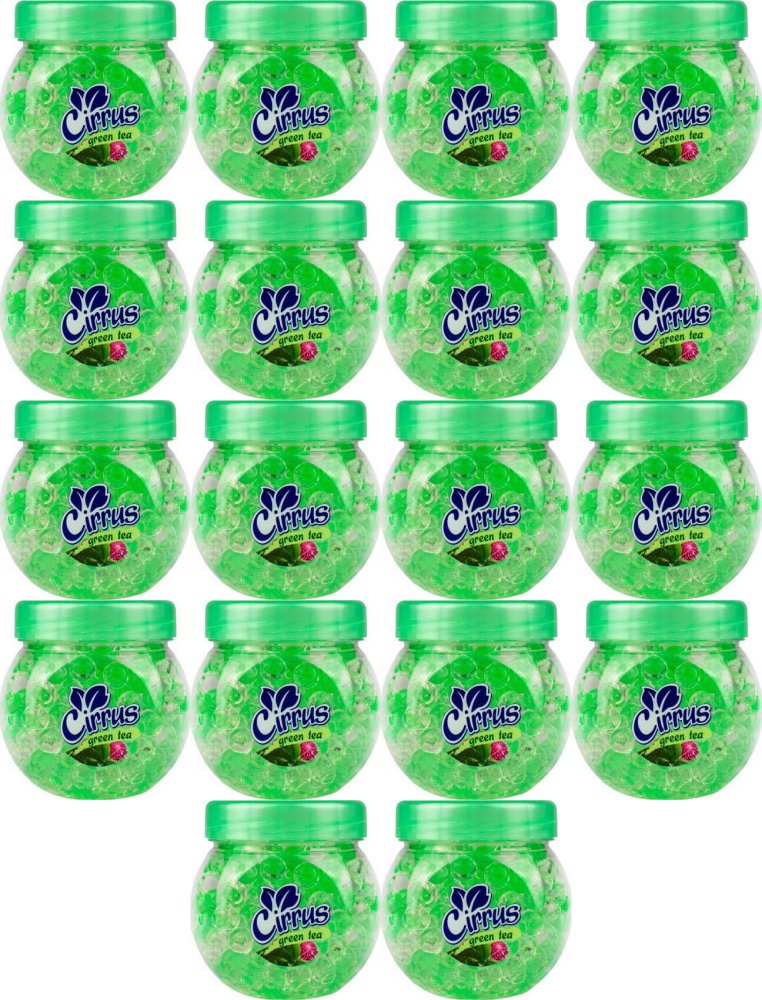 18x Odświeżacz powietrza Cirrus kulki, green tea, żel, 150g