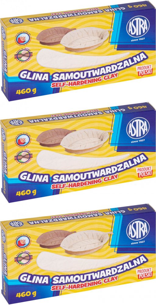 3x Glina samoutwardzalna Astra, 460g, biały