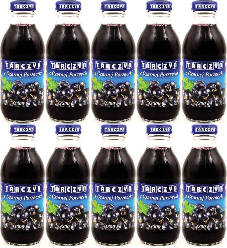 10x Napój czarna porzeczka Tarczyn, butelka szklana, 0.3l