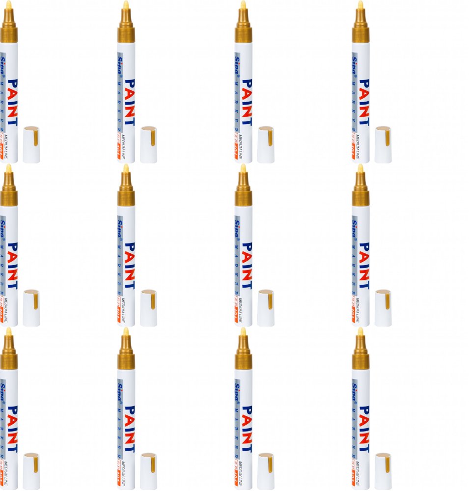 12x Marker olejowy Sipa 101, okrągła, 1-3mm, złoty