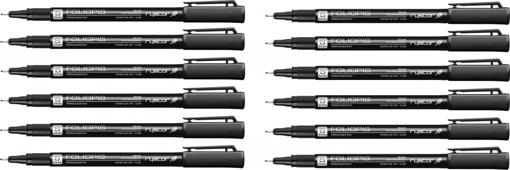 12x Foliopis Rystor, FS, okrągła, 0.4mm, zielony