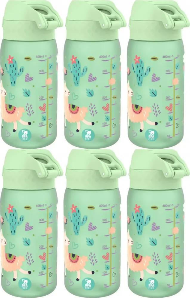 6x Bidon ION8 Lama, recyclon/tritan, 350ml, zielony