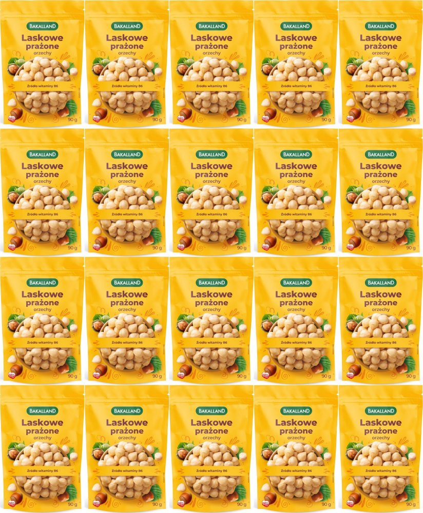 20x Orzechy laskowe prażone Bakalland, 90g