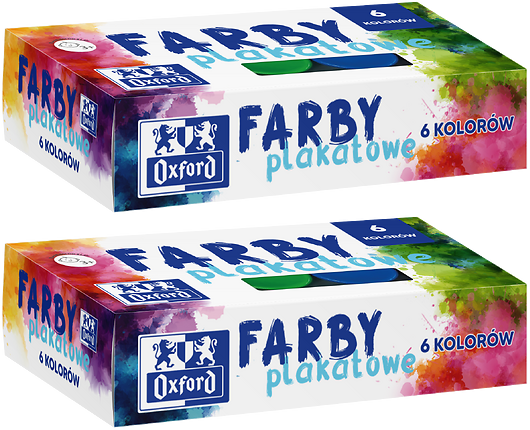 2x Farby plakatowe Oxford, 20ml, 6 sztuk, mix kolorów