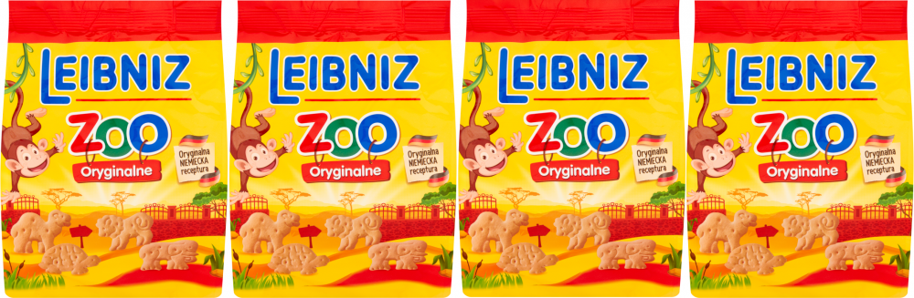 4x herbatniki Leibniz Zoo Original, maślany, 100g