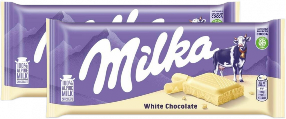 2x Czekolada Milka biała, 90g