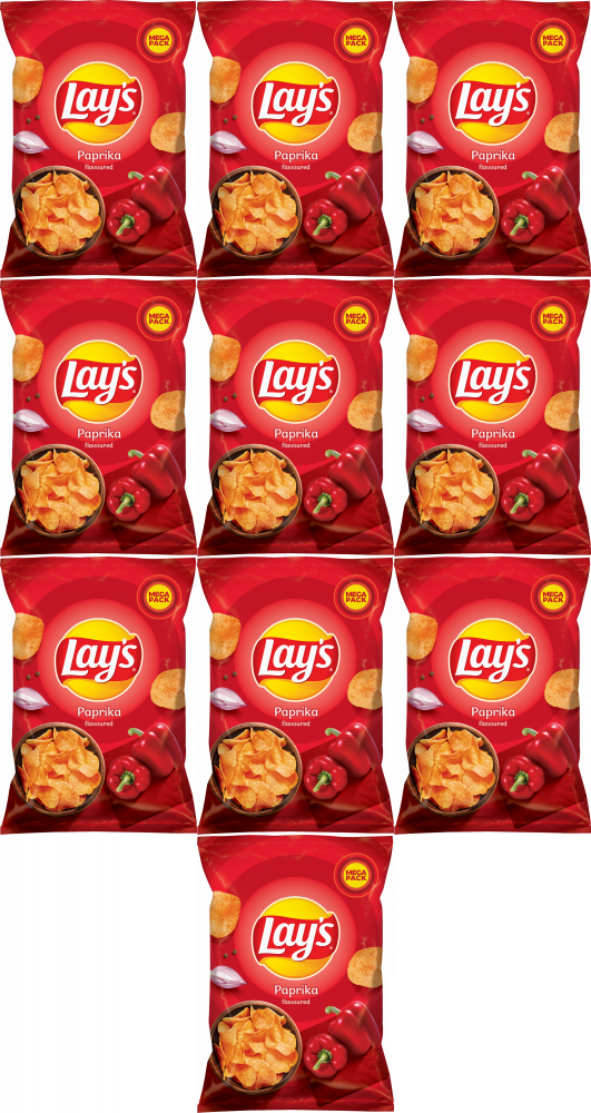 10x Chipsy Lay's Paprika, paprykowy, 200g