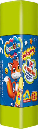 Klej w sztyfcie Bambino Zwierzaki Uczniaki, znikający, 12g