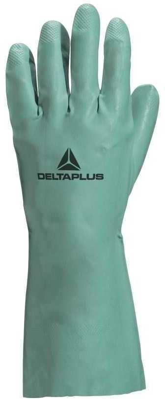 Rękawiczki nitrylowe Delta Plus Nitrex VE802, flokowane, rozmiar 7/8, zielony