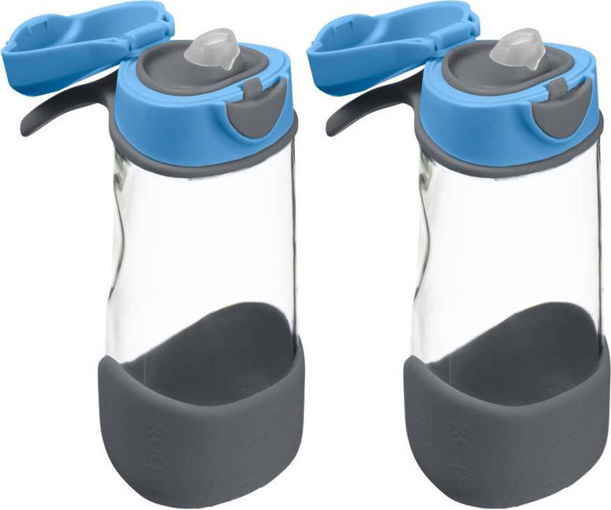 2x Bidon na wodę B.Box, z ustnikiem, tritan, 450 ml, Blue Slate