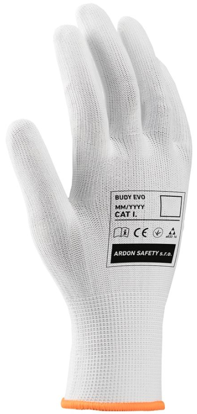 Rękawice robocze Ardon Buddy Evo A9222/10, tkaninowe, nakrapiane, rozmiar 10, biały