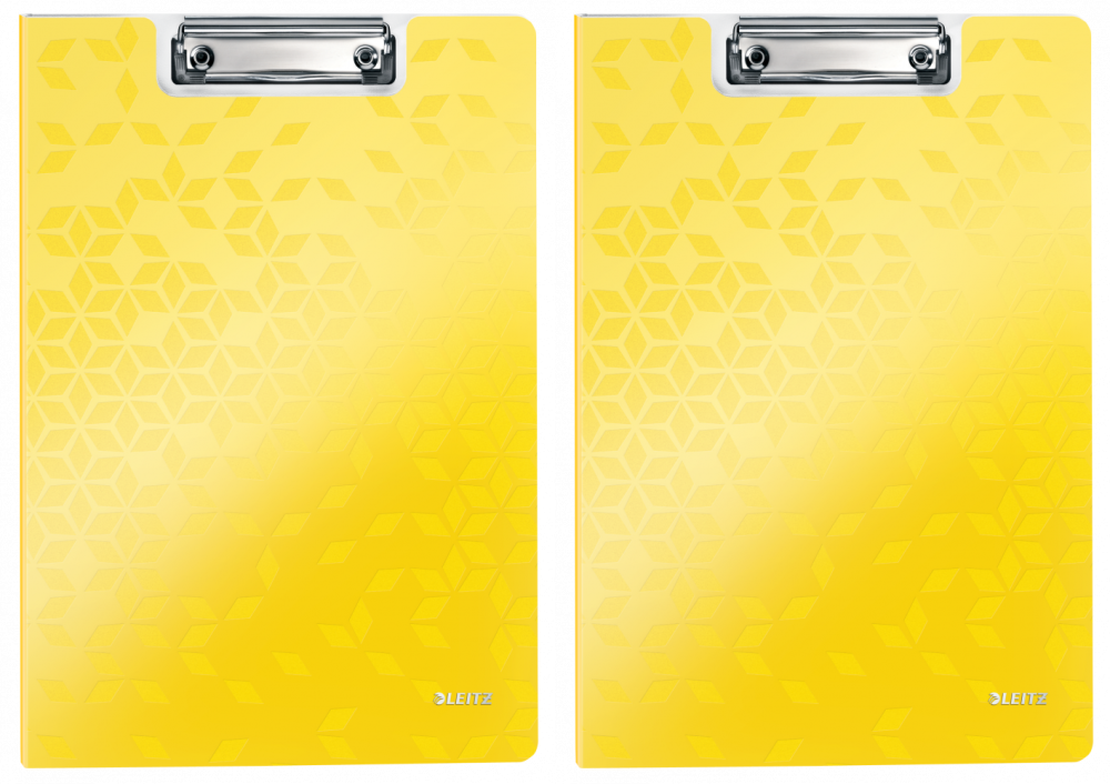 2x Clipboard Leitz Wow, z okładką, A4, żółty