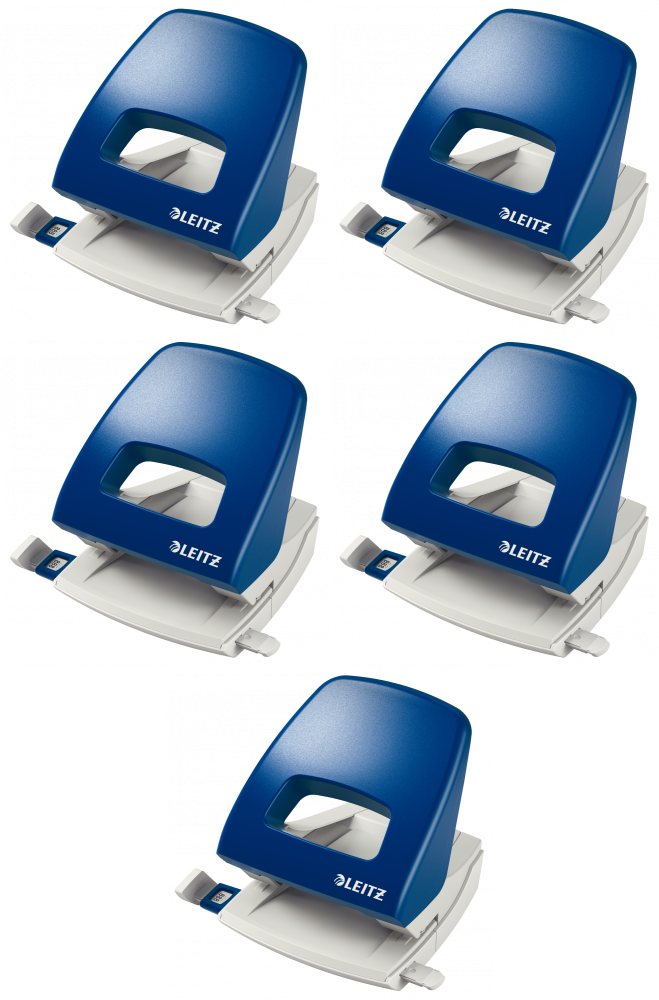 5x Dziurkacz Leitz NXXt, duży, do 25 kartek, niebieski