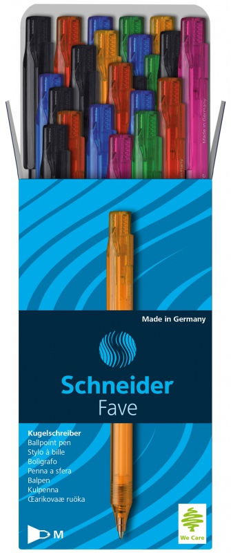 20x Długopis automatyczny Schneider Fave, M, mix kolorów