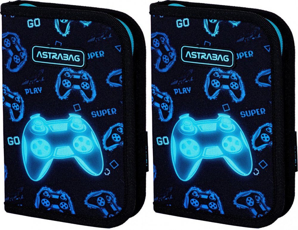 2x Piórnik szkolny Astra Astrabag Go Playing AC11, 1-komorowy, z wyposażeniem