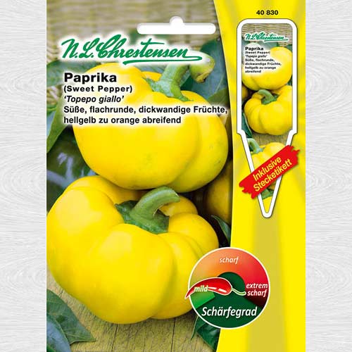1 pac, Gogoșar Topepo giallo - Semințe: Mod de ambalare: 1 pac