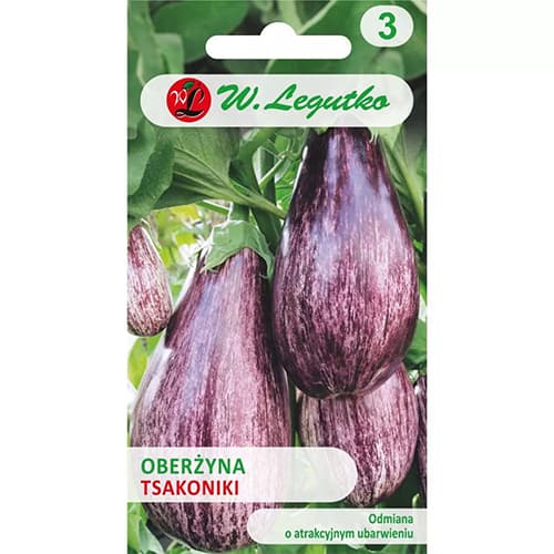 1 szt, Aubergine Tsakoniki - Samen: Ilość w opakowaniu: 0.5 g